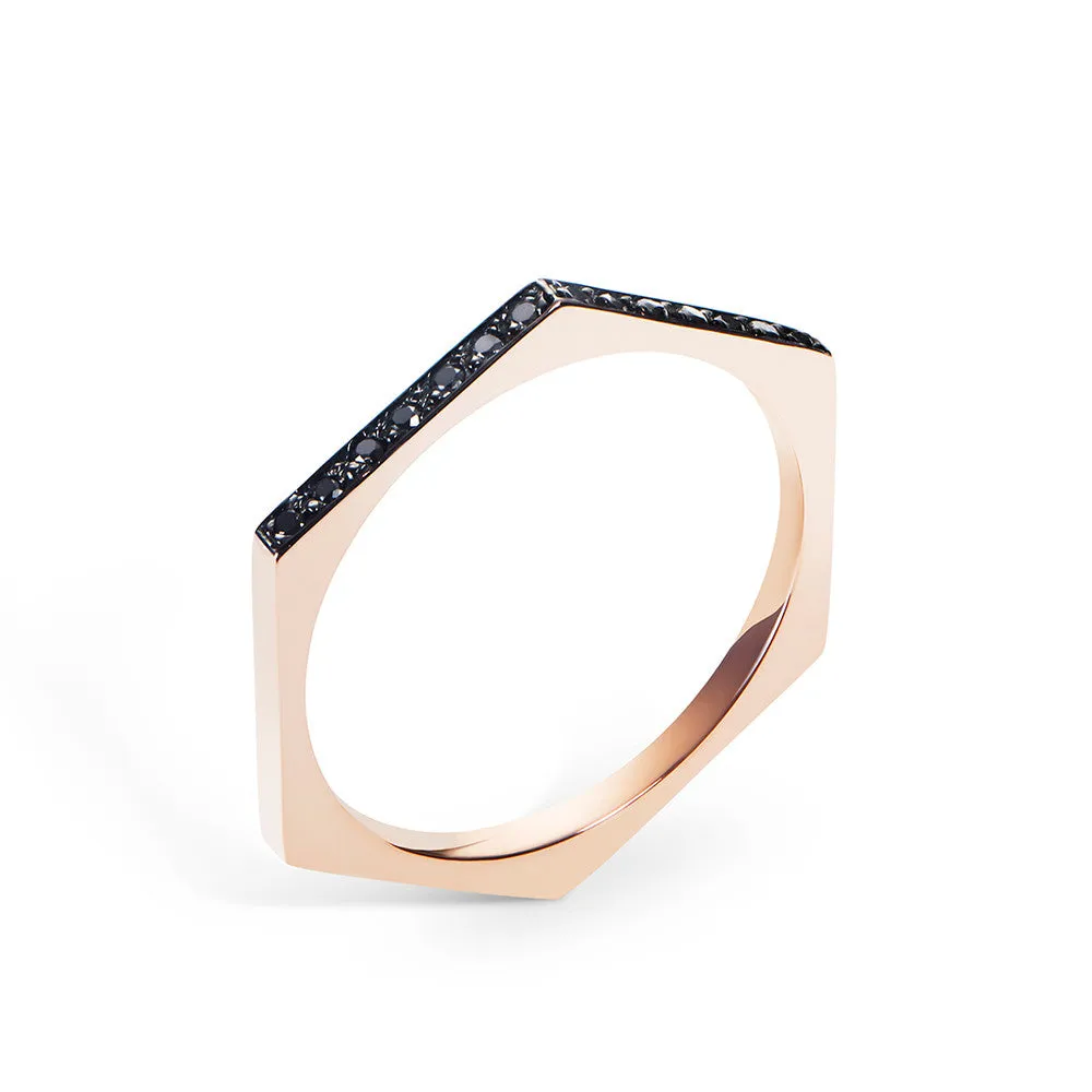 Hex Ring | Black Diamonds
