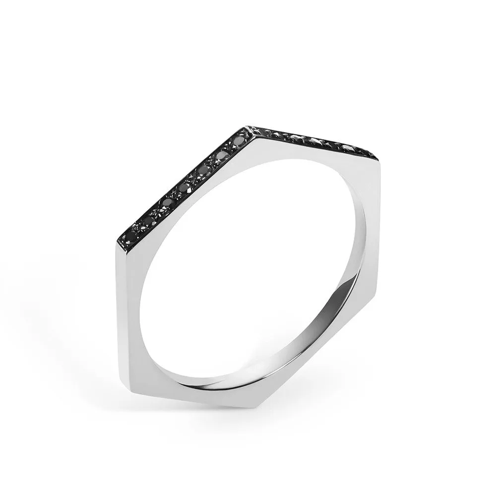 Hex Ring | Black Diamonds