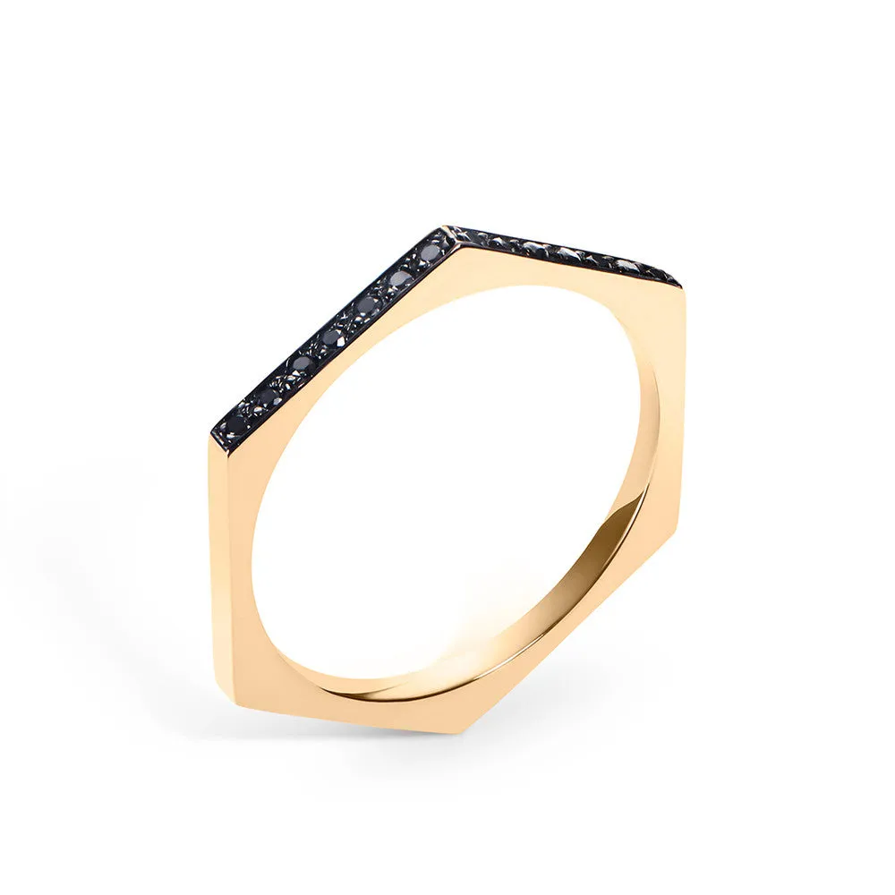 Hex Ring | Black Diamonds
