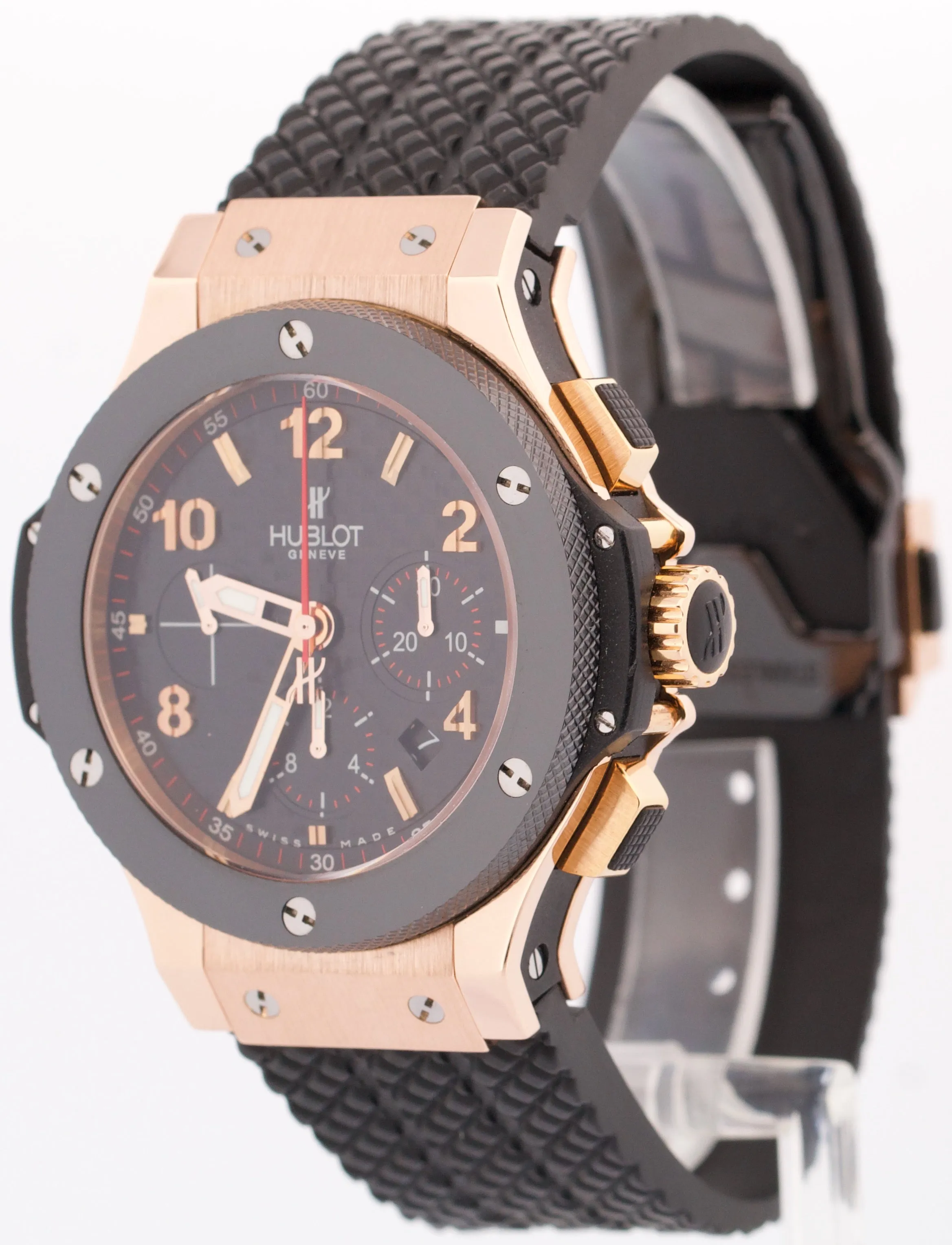 Hublot Big Bang Black 301.PB.131.RX Black 18K Rose Gold CARBON Rubber 44mm Watch