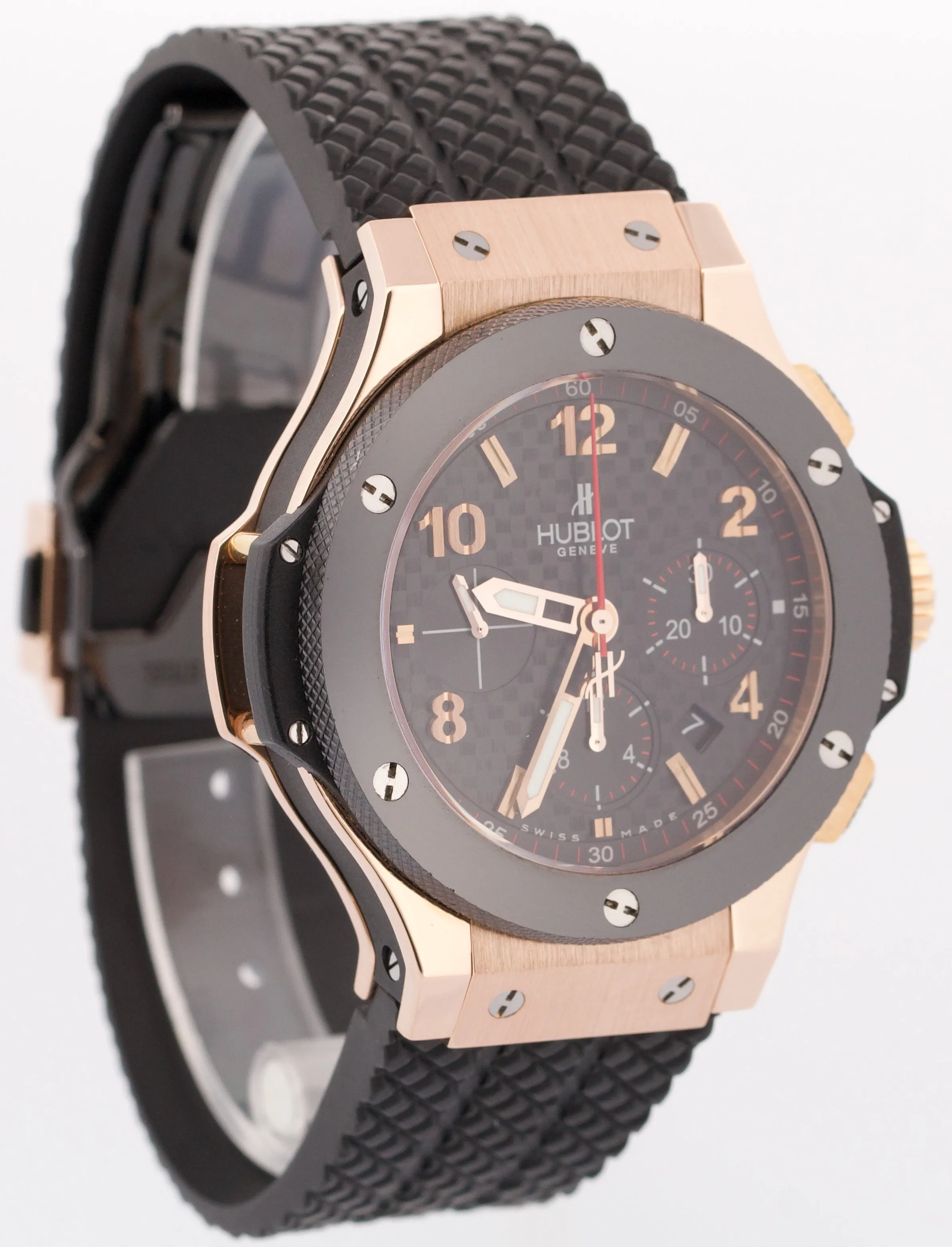 Hublot Big Bang Black 301.PB.131.RX Black 18K Rose Gold CARBON Rubber 44mm Watch