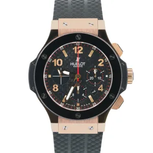 Hublot Big Bang Black 301.PB.131.RX Black 18K Rose Gold CARBON Rubber 44mm Watch
