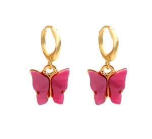 Huggy Hoop Butterfly Earrings