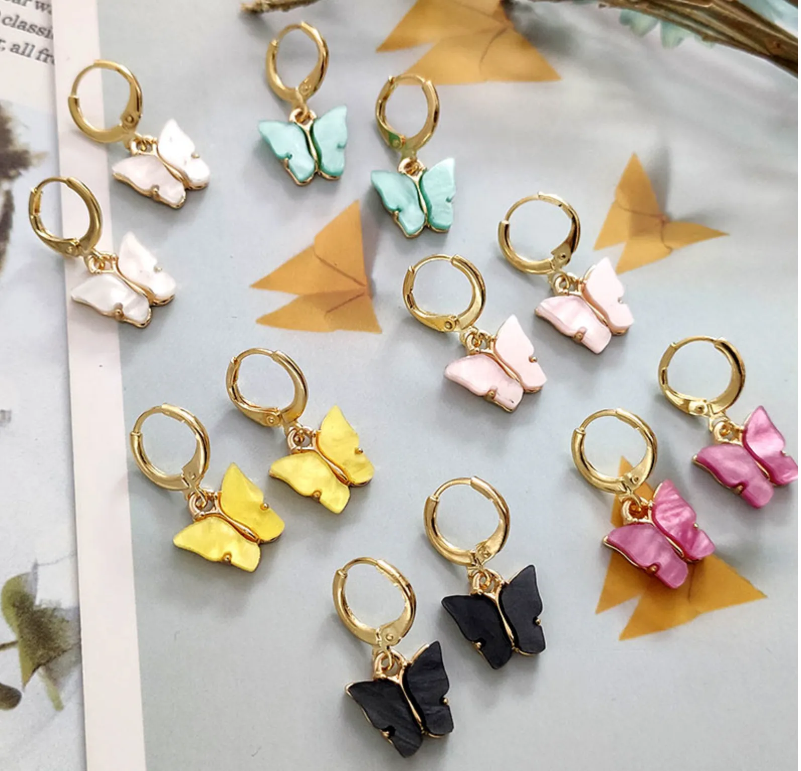 Huggy Hoop Butterfly Earrings