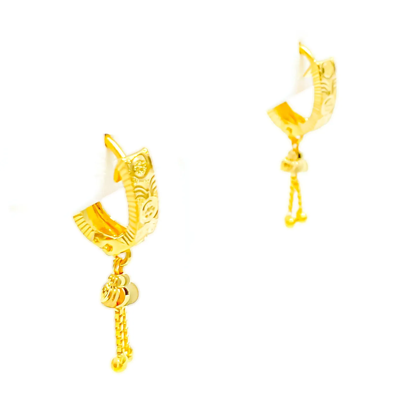 Impressive Sleek 22k Gold U Bali Earrings