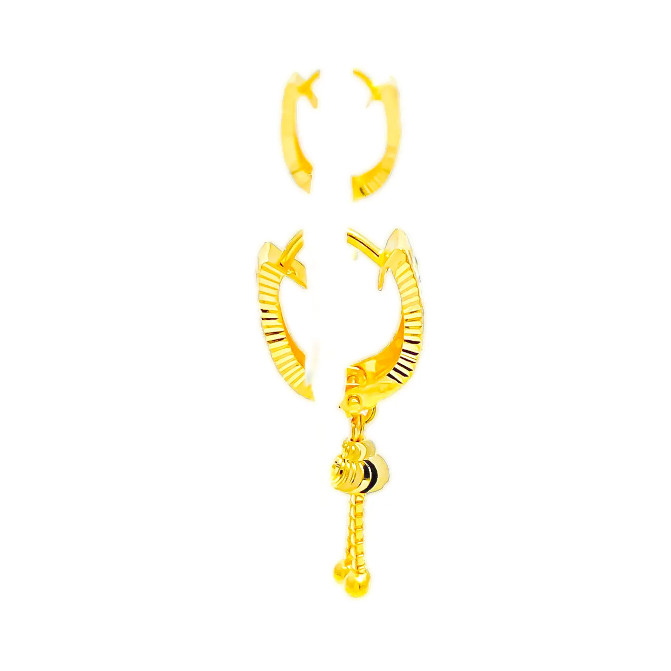 Impressive Sleek 22k Gold U Bali Earrings