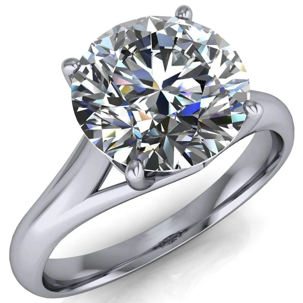 Insignia Round Center Stone 4 Prong Split Shank Engagement Ring