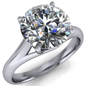 Insignia Round Center Stone 4 Prong Split Shank Engagement Ring