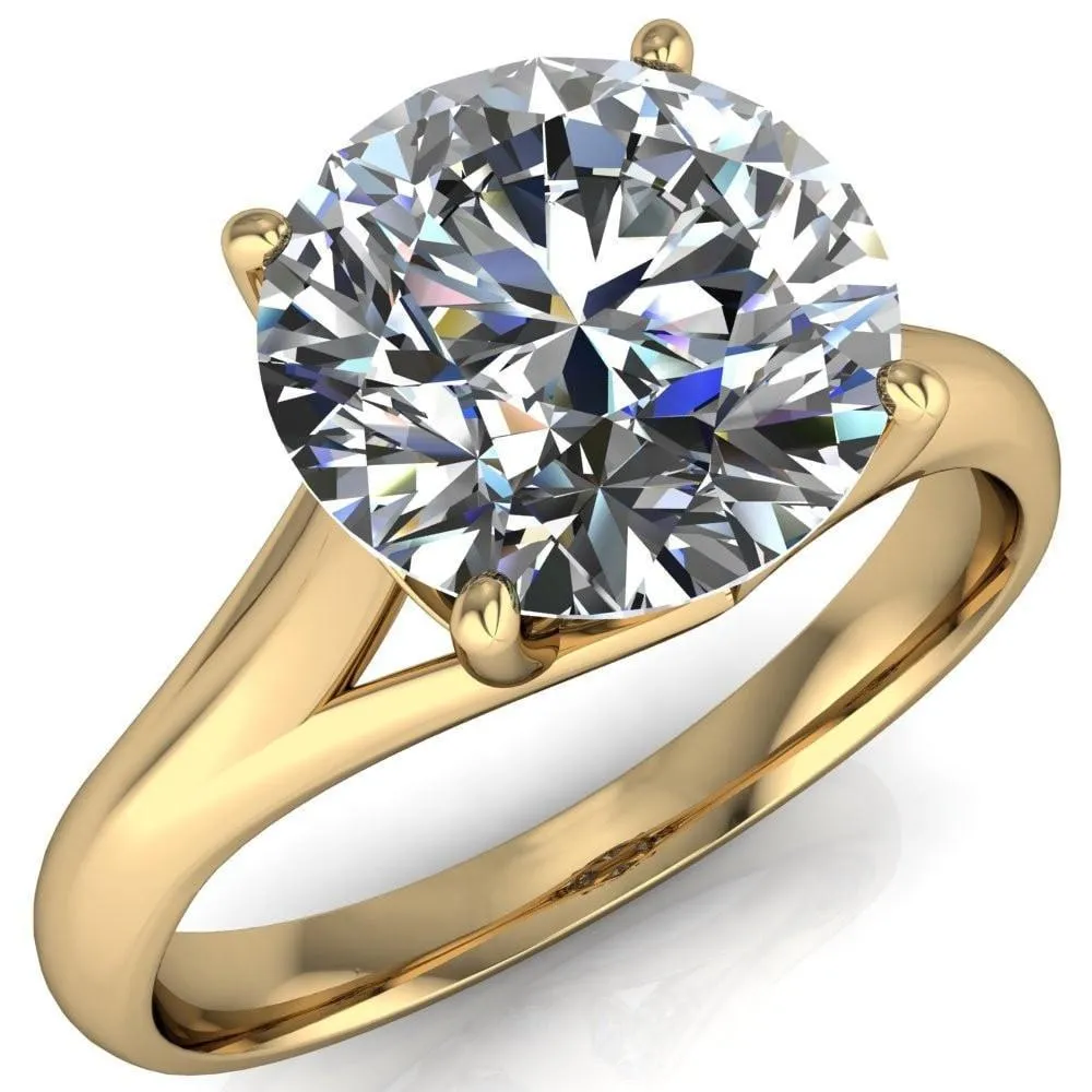 Insignia Round Center Stone 4 Prong Split Shank Engagement Ring