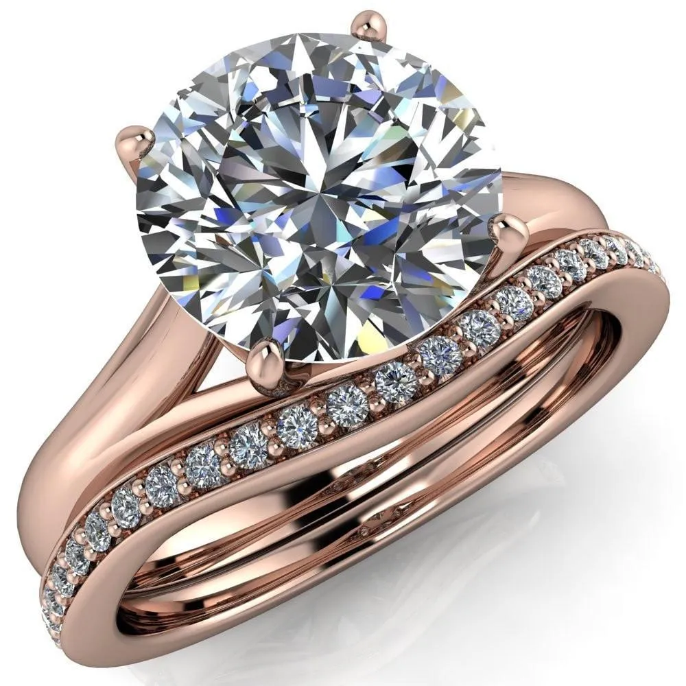 Insignia Round Center Stone 4 Prong Split Shank Engagement Ring