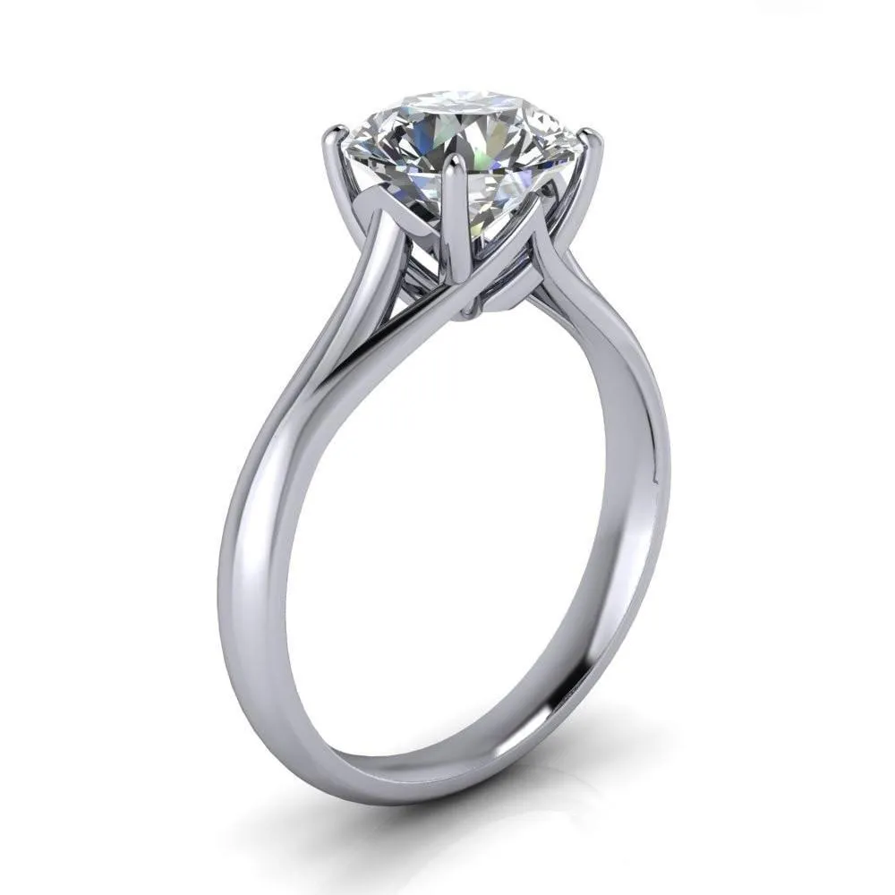 Insignia Round Center Stone 4 Prong Split Shank Engagement Ring