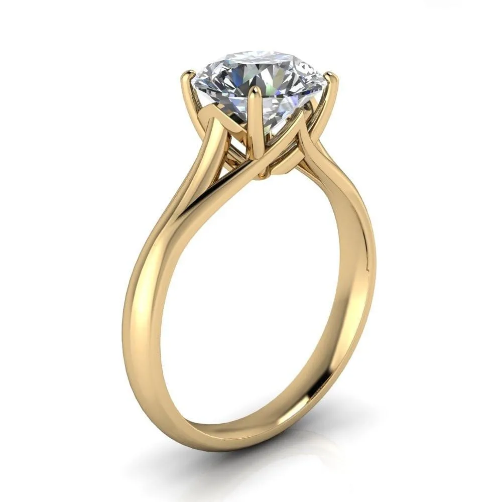 Insignia Round Center Stone 4 Prong Split Shank Engagement Ring