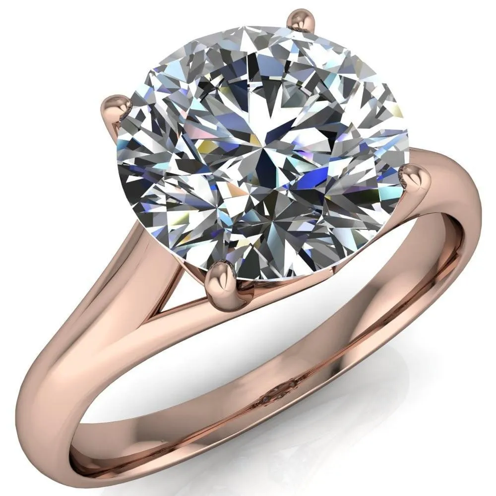 Insignia Round Center Stone 4 Prong Split Shank Engagement Ring