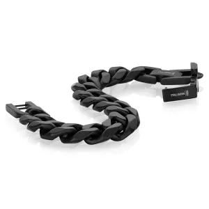 Italgem Stainless Steel Black Ion Plated (16mm) Curb Bracelet