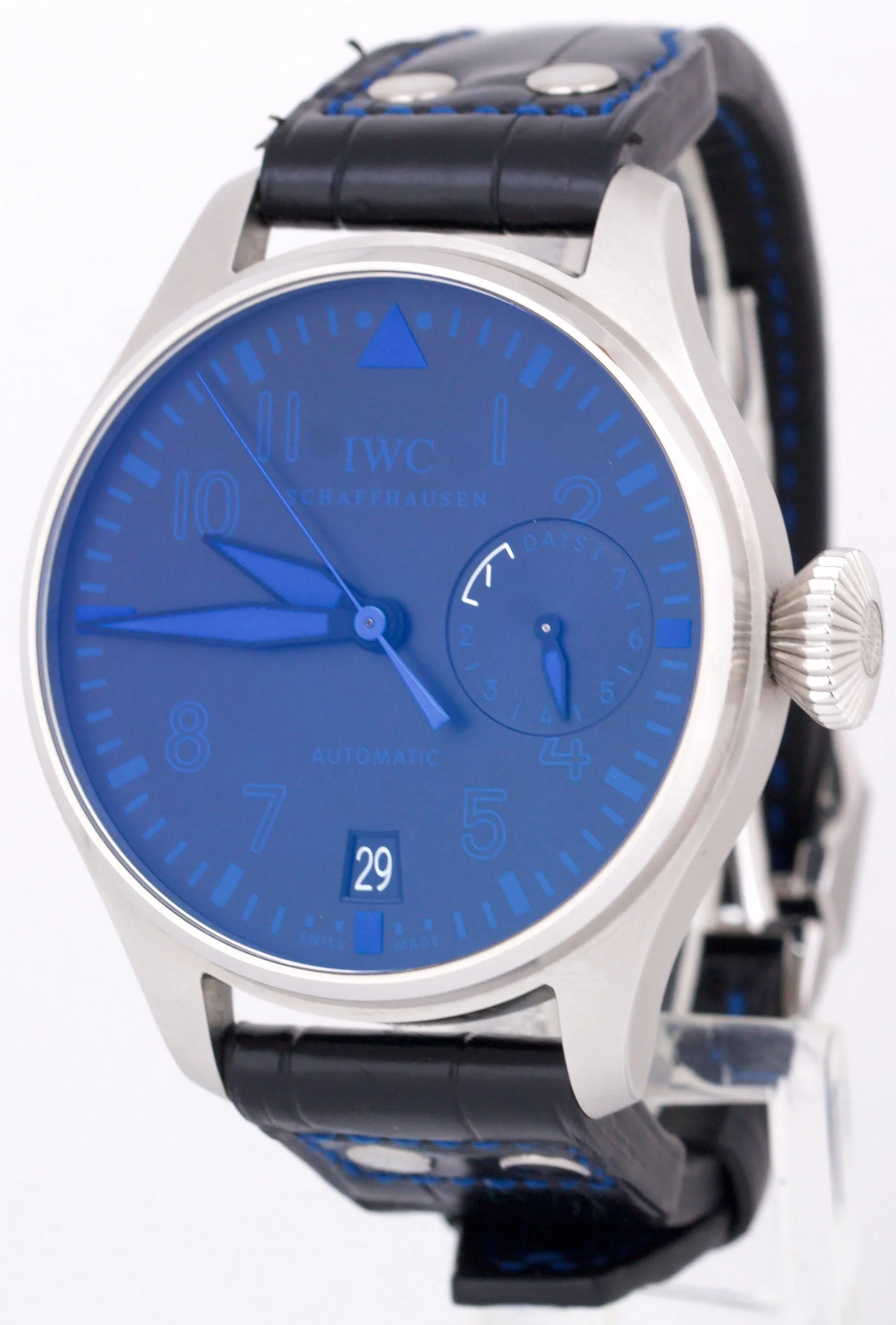IWC Big Pilot BLUE VEGAS Boutique Edition 46mm BLUE Black Leather Steel IW500429
