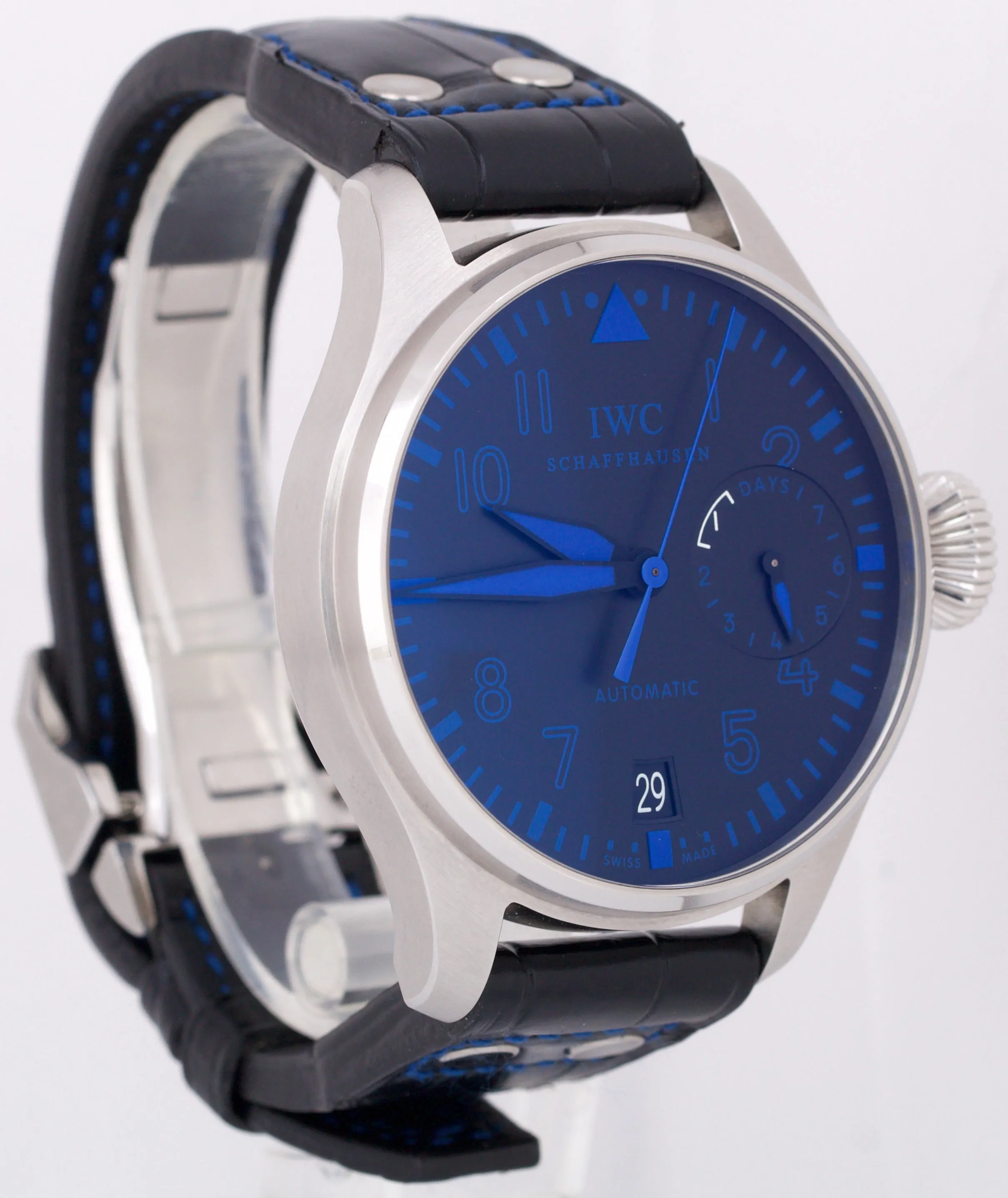 IWC Big Pilot BLUE VEGAS Boutique Edition 46mm BLUE Black Leather Steel IW500429