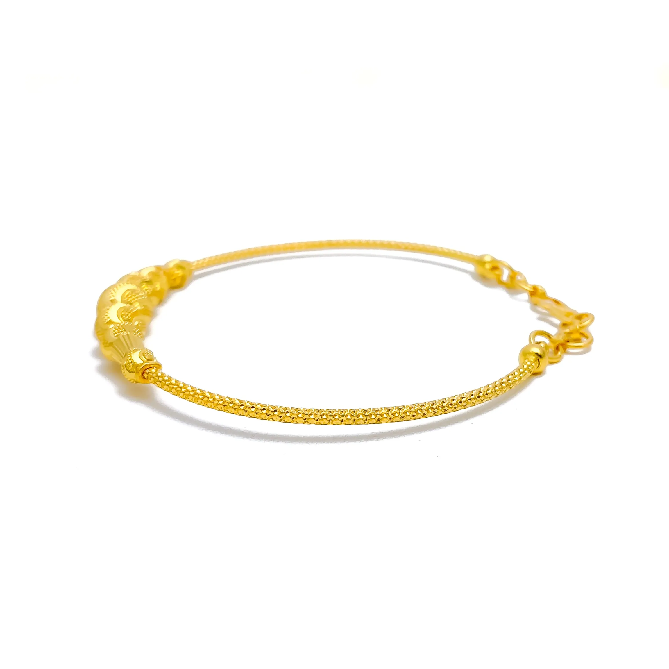 Jazzy Ethereal 22k Gold Bangle Bracelet
