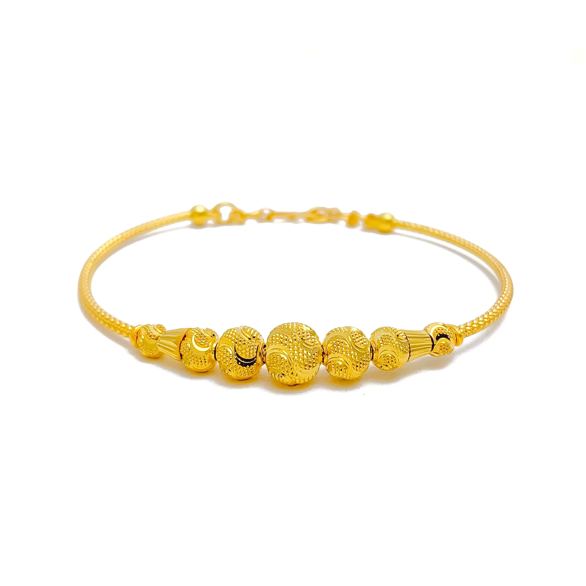 Jazzy Ethereal 22k Gold Bangle Bracelet