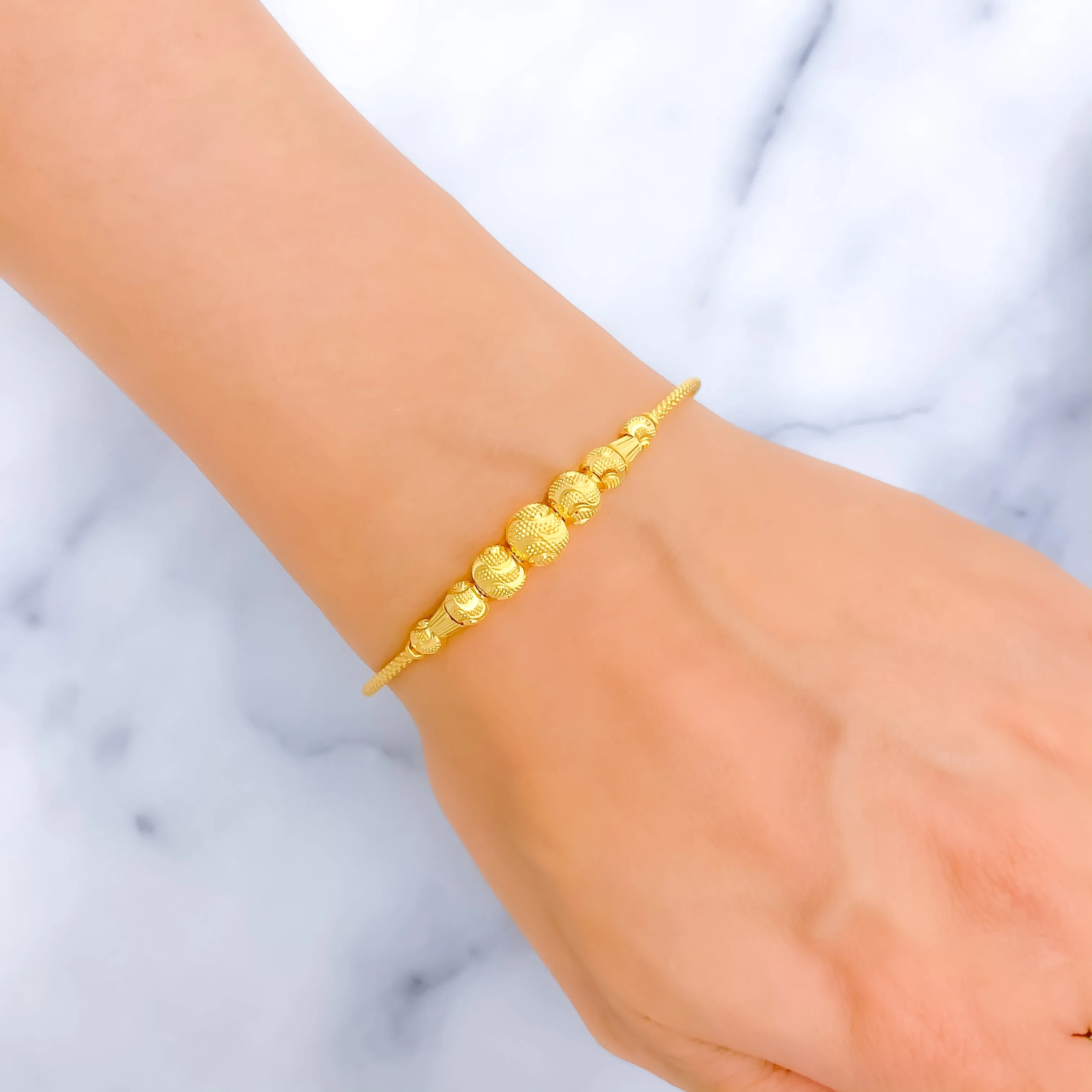 Jazzy Ethereal 22k Gold Bangle Bracelet