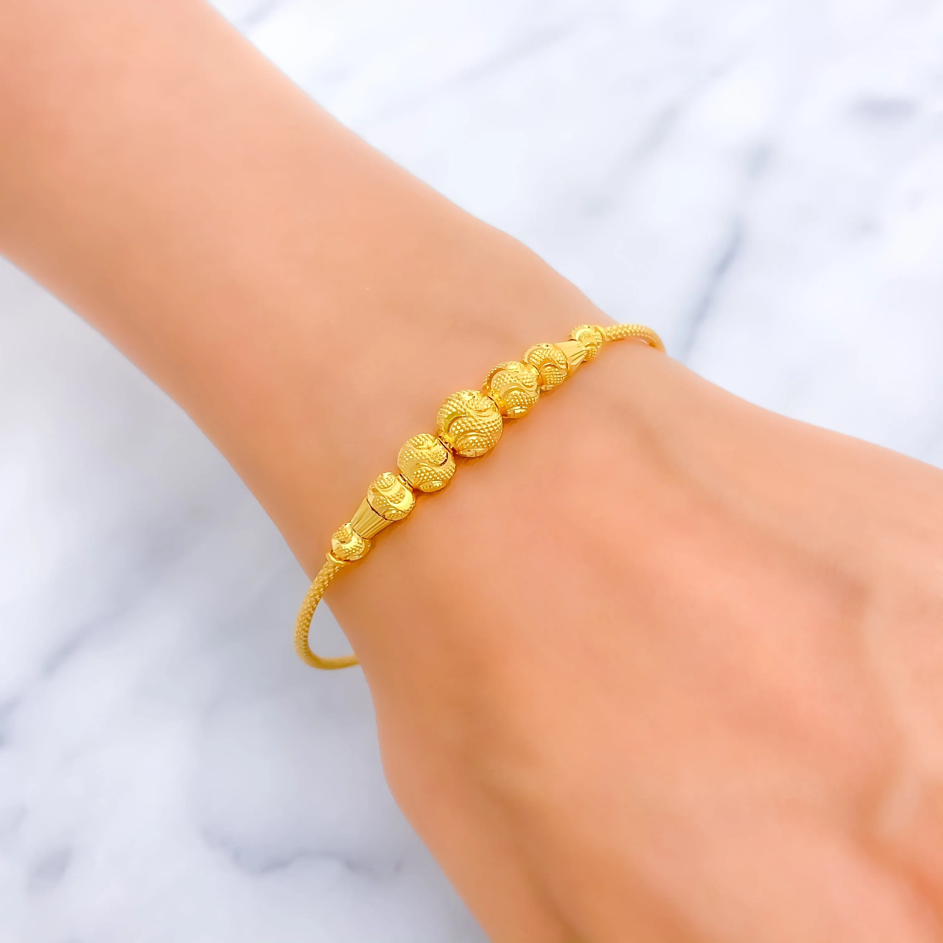 Jazzy Ethereal 22k Gold Bangle Bracelet
