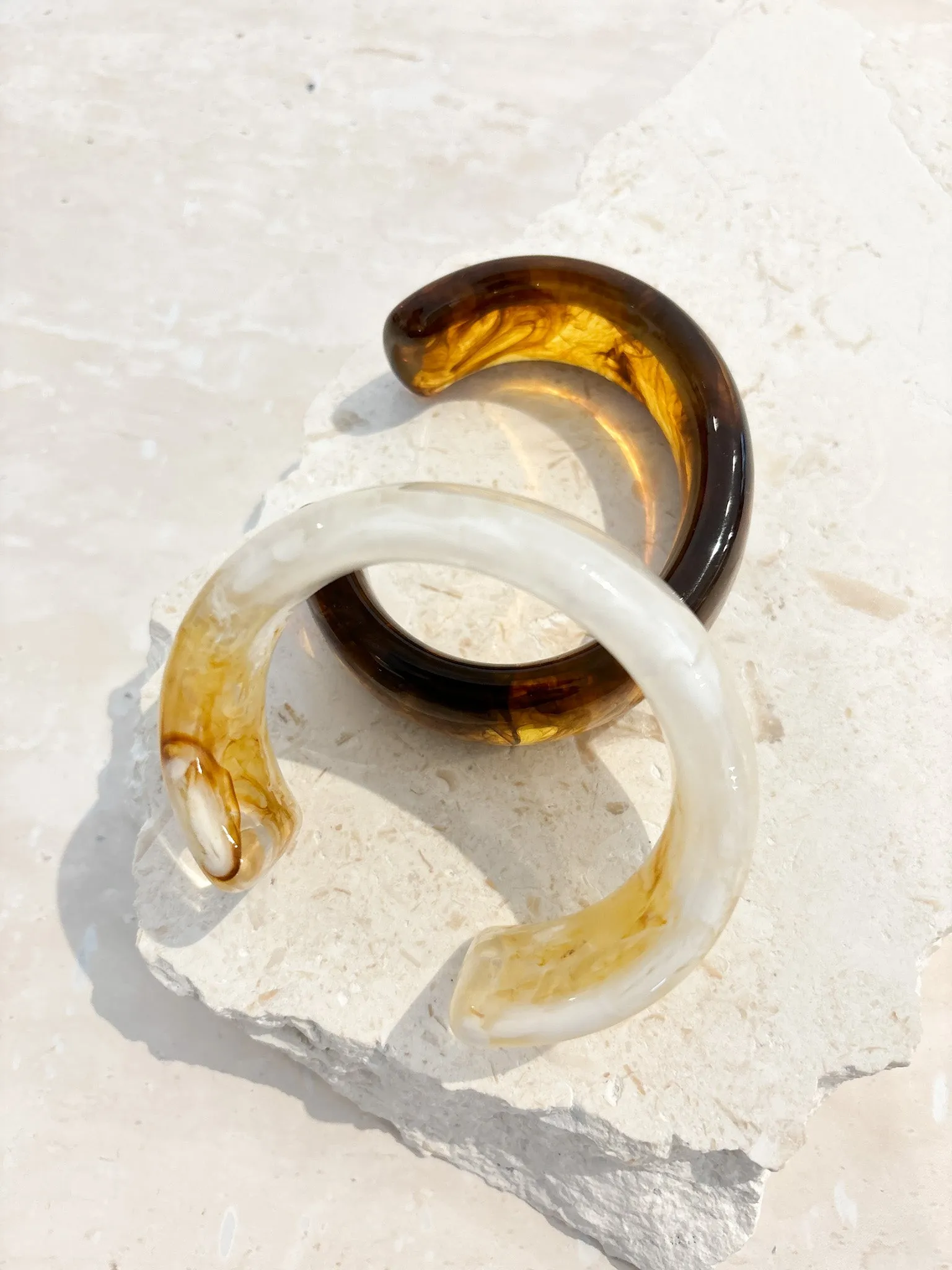 Joey Open Cuff Bangle in Stone