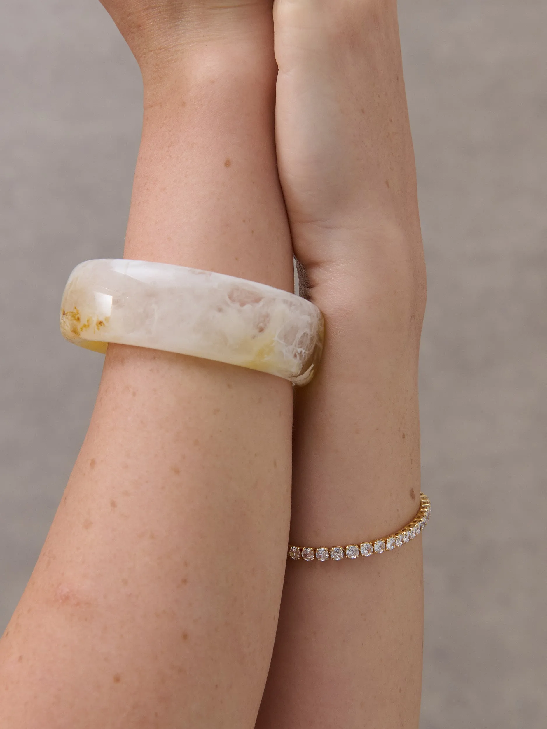Joey Open Cuff Bangle in Stone