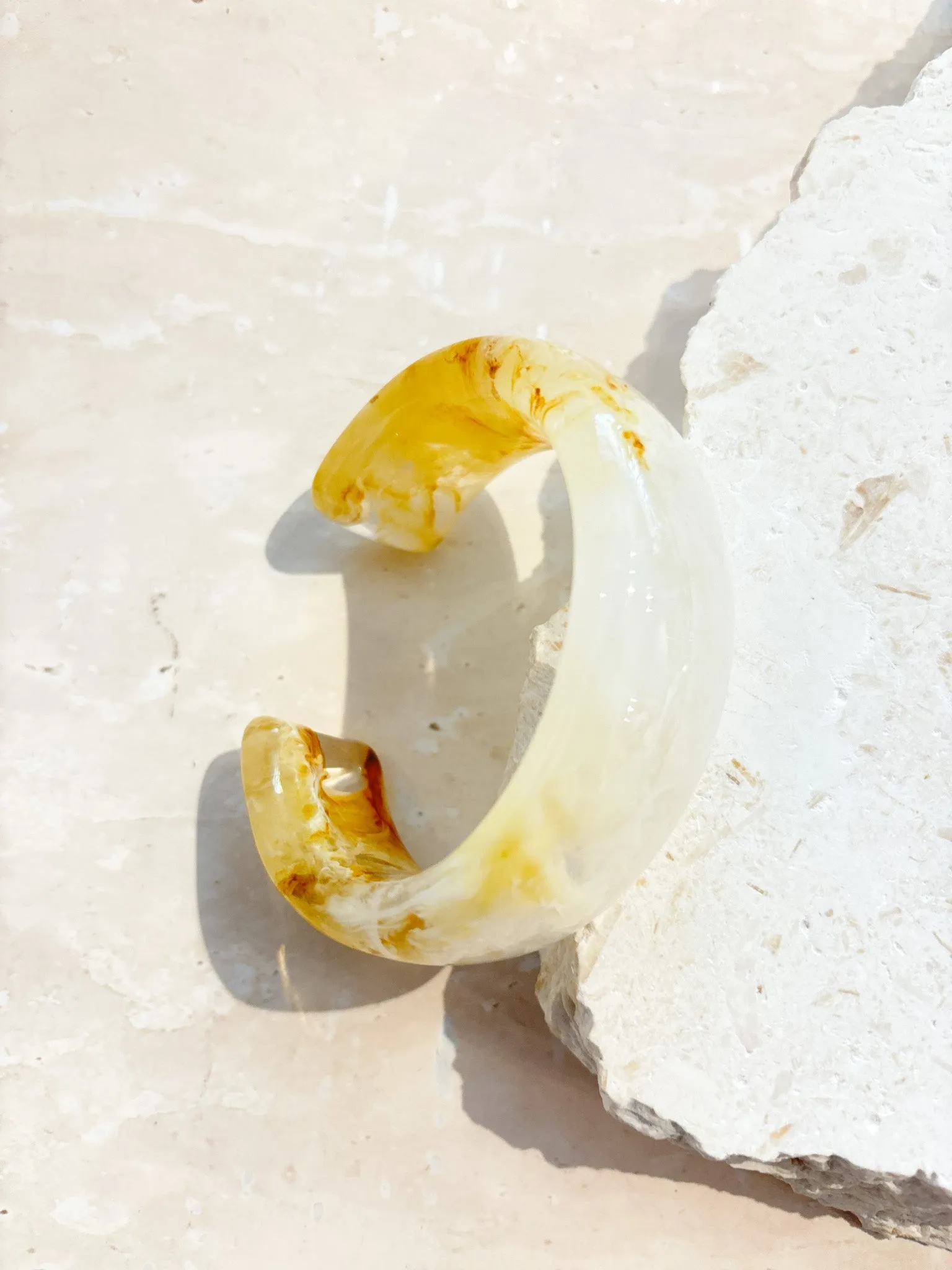 Joey Open Cuff Bangle in Stone