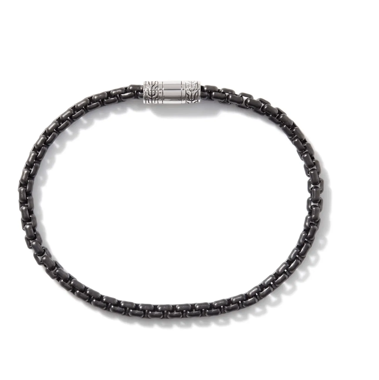 John Hardy Dark Silver 4MM Box Chain Bracelet