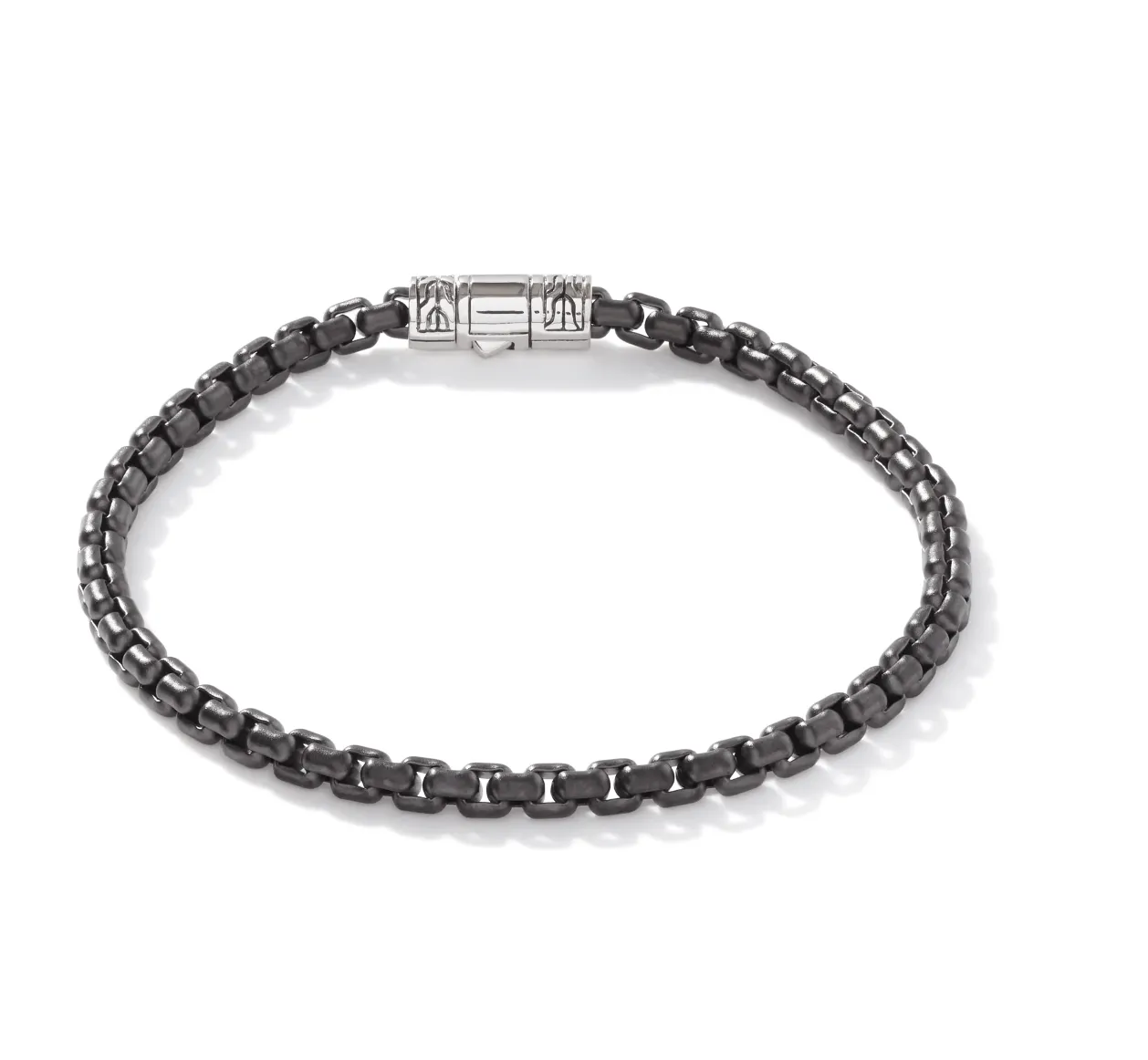 John Hardy Dark Silver 4MM Box Chain Bracelet