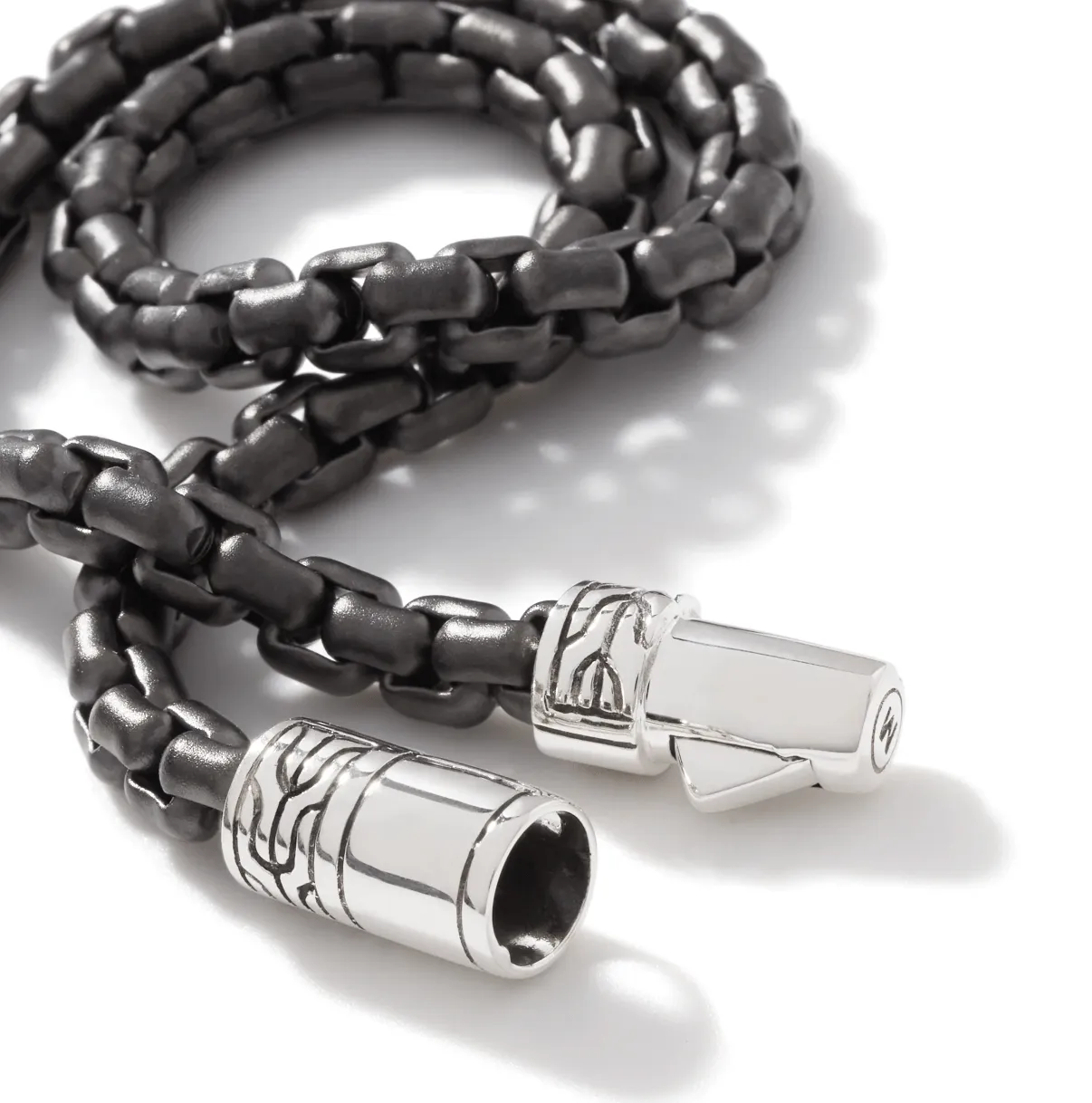 John Hardy Dark Silver 4MM Box Chain Bracelet