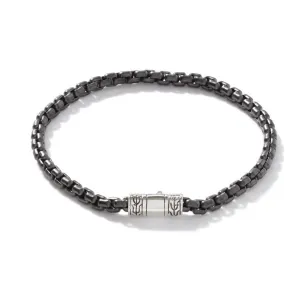 John Hardy Dark Silver 4MM Box Chain Bracelet