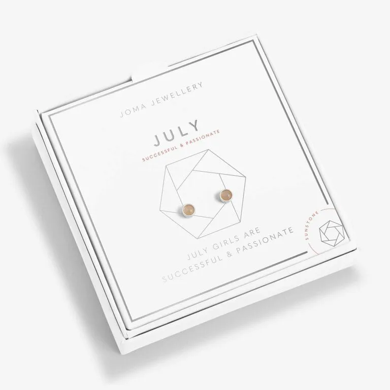 Joma July Sunstone Birthstone Boxed Earrings