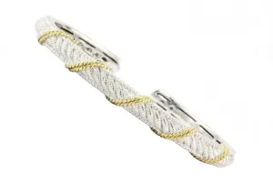Judith Ripka Sterling and 14K Gold Clad textured hinged cuff bangle