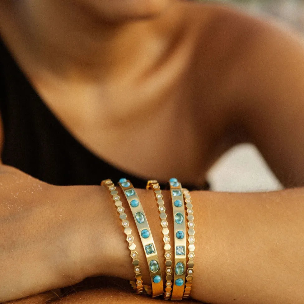 Kaleidoscope Turquoise Bangle Cuff