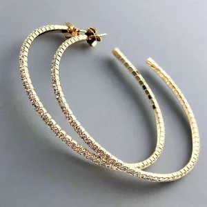 Karli - Gold Pave Flex Earrings - Gold