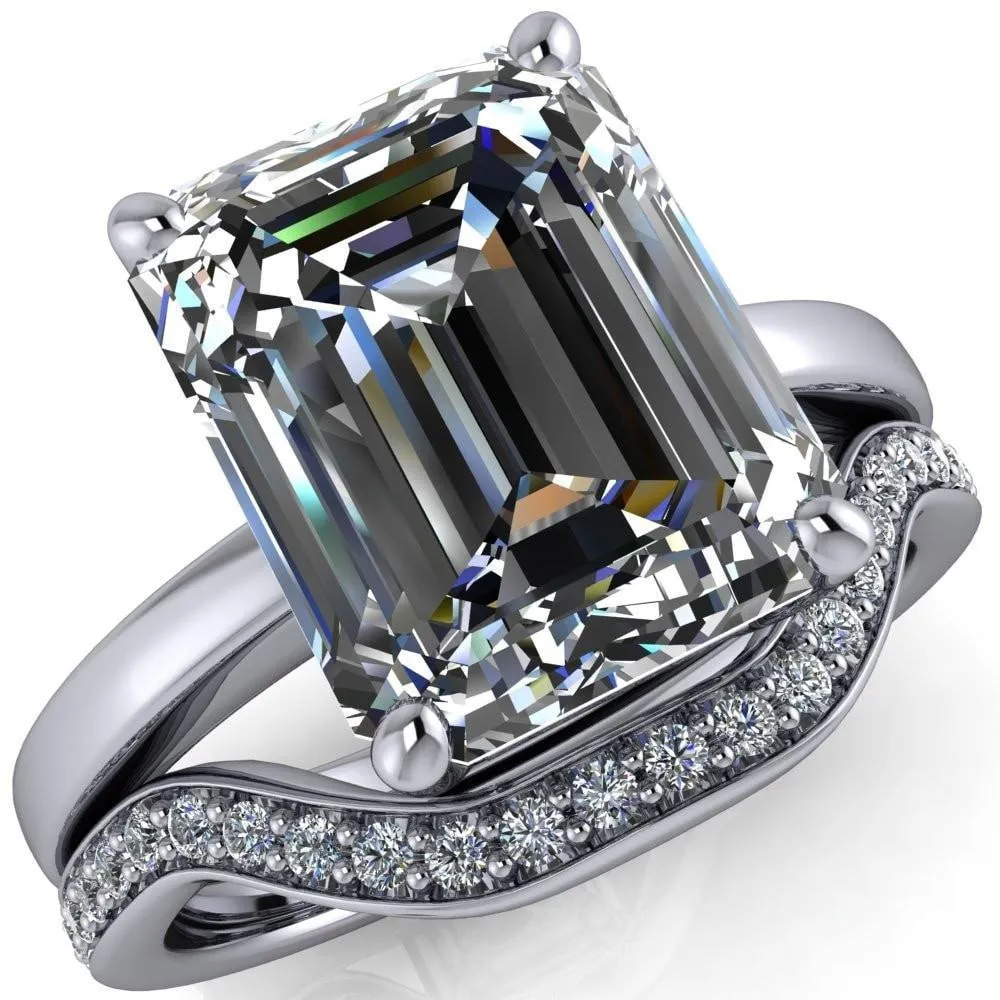 Keegan Emerald Center Stone 4 Prong Engagement Ring