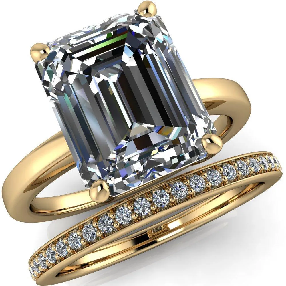 Keegan Emerald Center Stone 4 Prong Engagement Ring