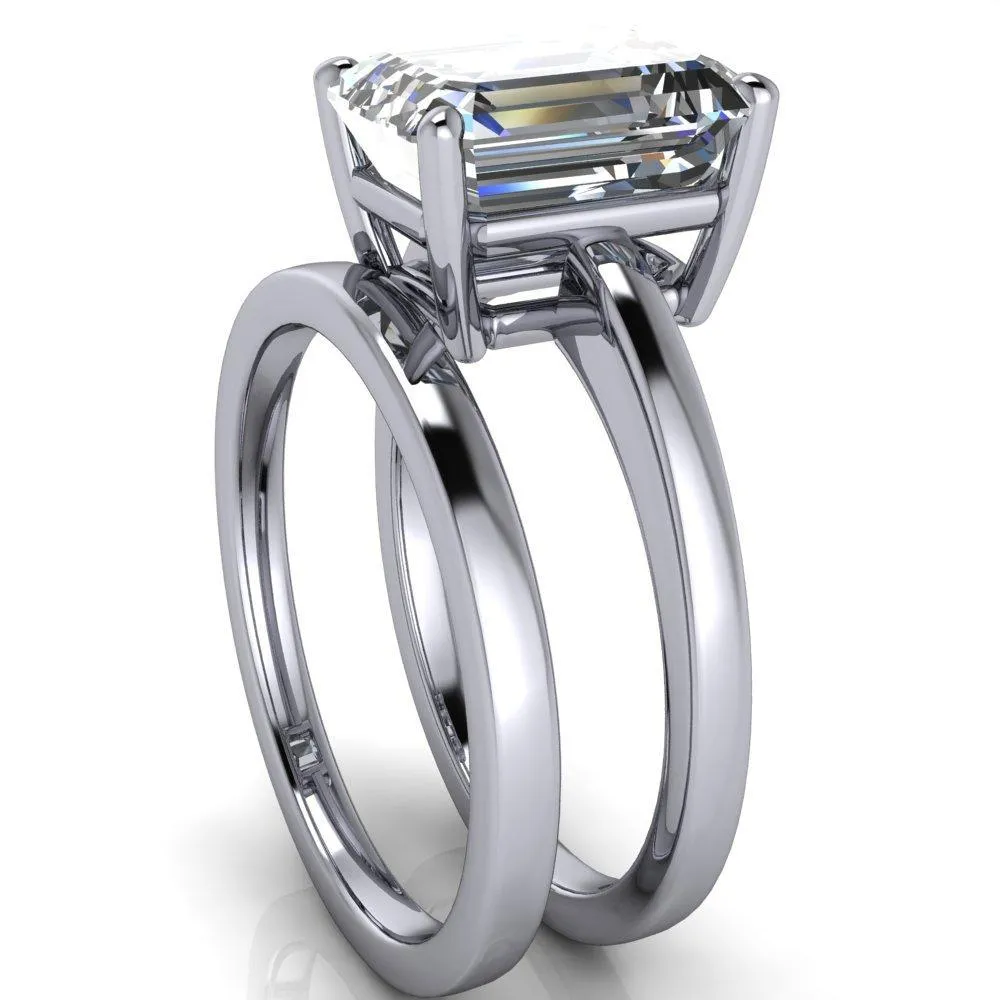 Keegan Emerald Center Stone 4 Prong Engagement Ring