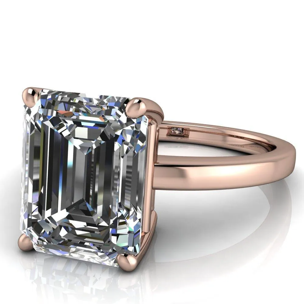 Keegan Emerald Center Stone 4 Prong Engagement Ring