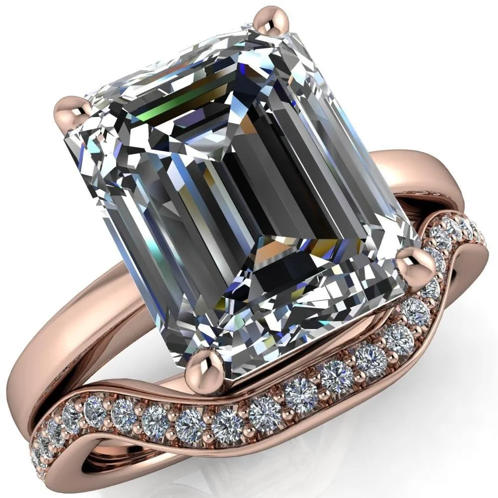 Keegan Emerald Center Stone 4 Prong Engagement Ring