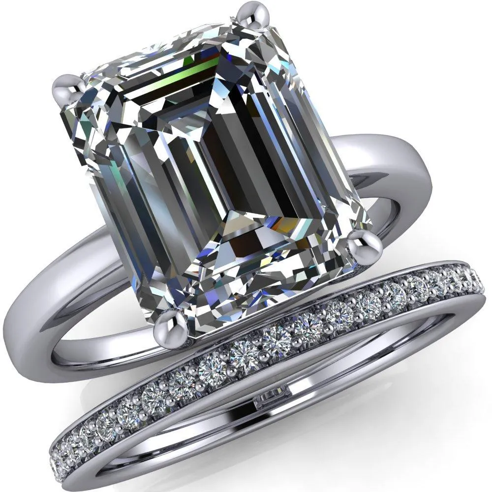 Keegan Emerald Center Stone 4 Prong Engagement Ring