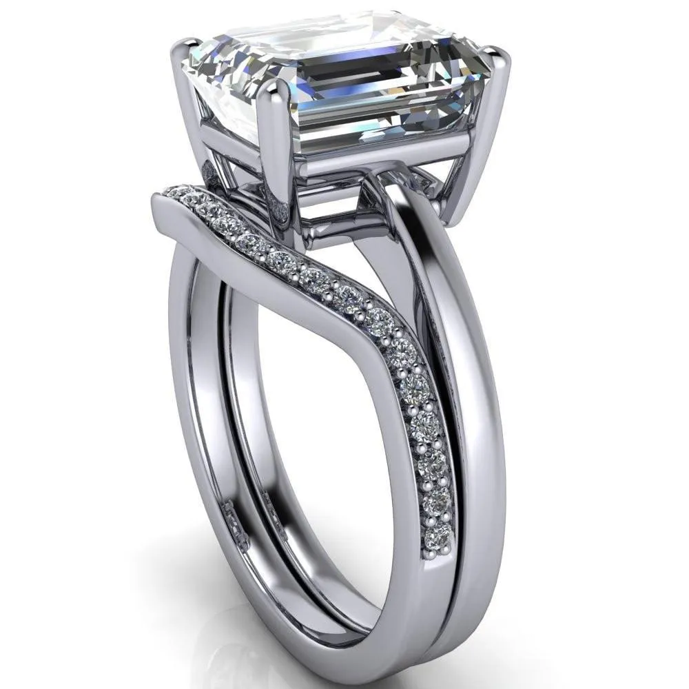 Keegan Emerald Center Stone 4 Prong Engagement Ring