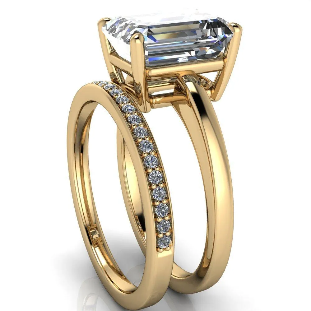 Keegan Emerald Center Stone 4 Prong Engagement Ring
