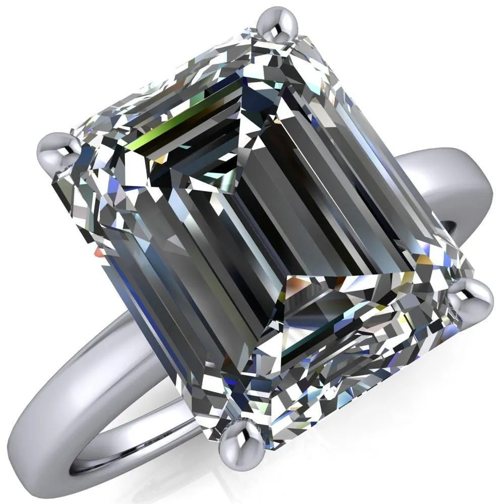 Keegan Emerald Center Stone 4 Prong Engagement Ring