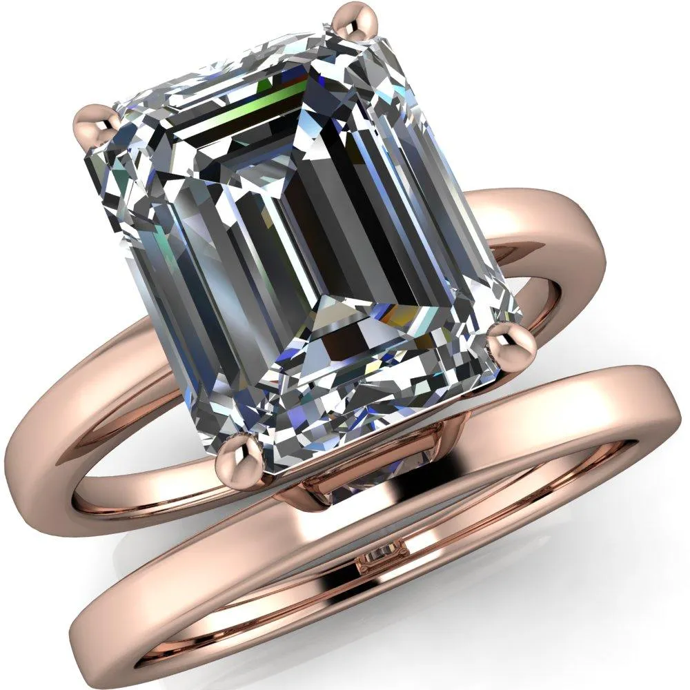 Keegan Emerald Center Stone 4 Prong Engagement Ring