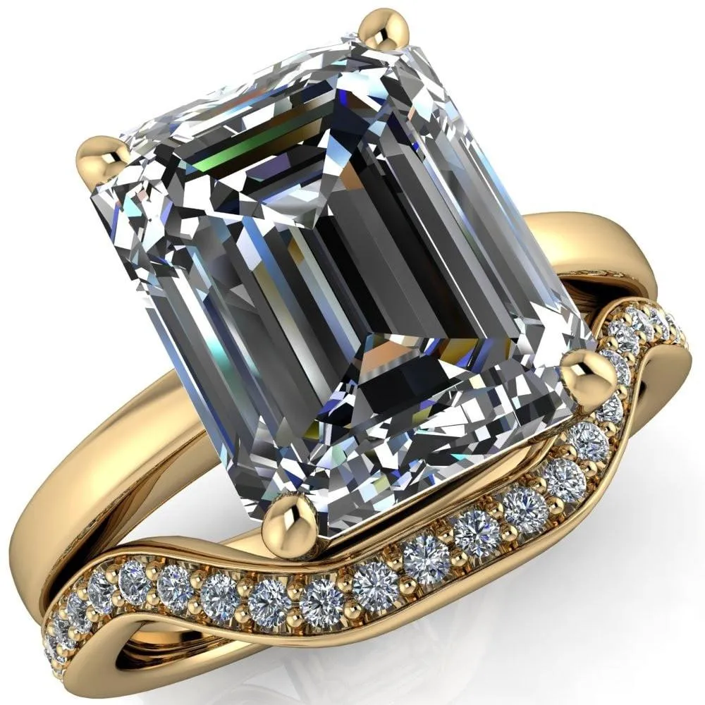 Keegan Emerald Center Stone 4 Prong Engagement Ring