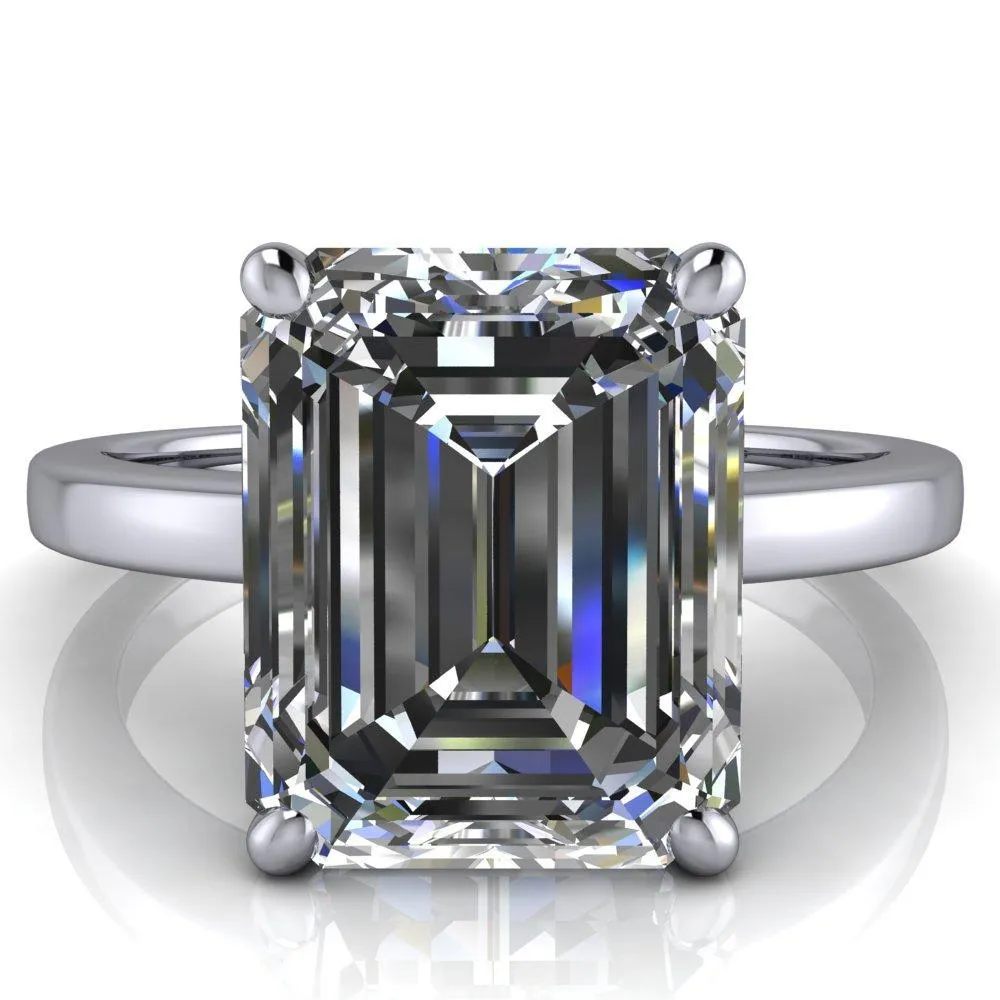 Keegan Emerald Center Stone 4 Prong Engagement Ring