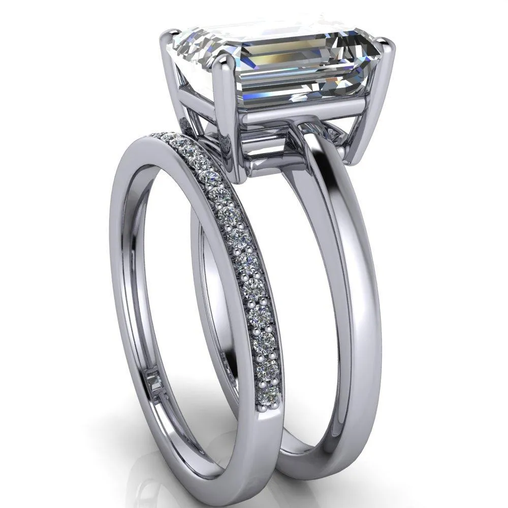 Keegan Emerald Center Stone 4 Prong Engagement Ring