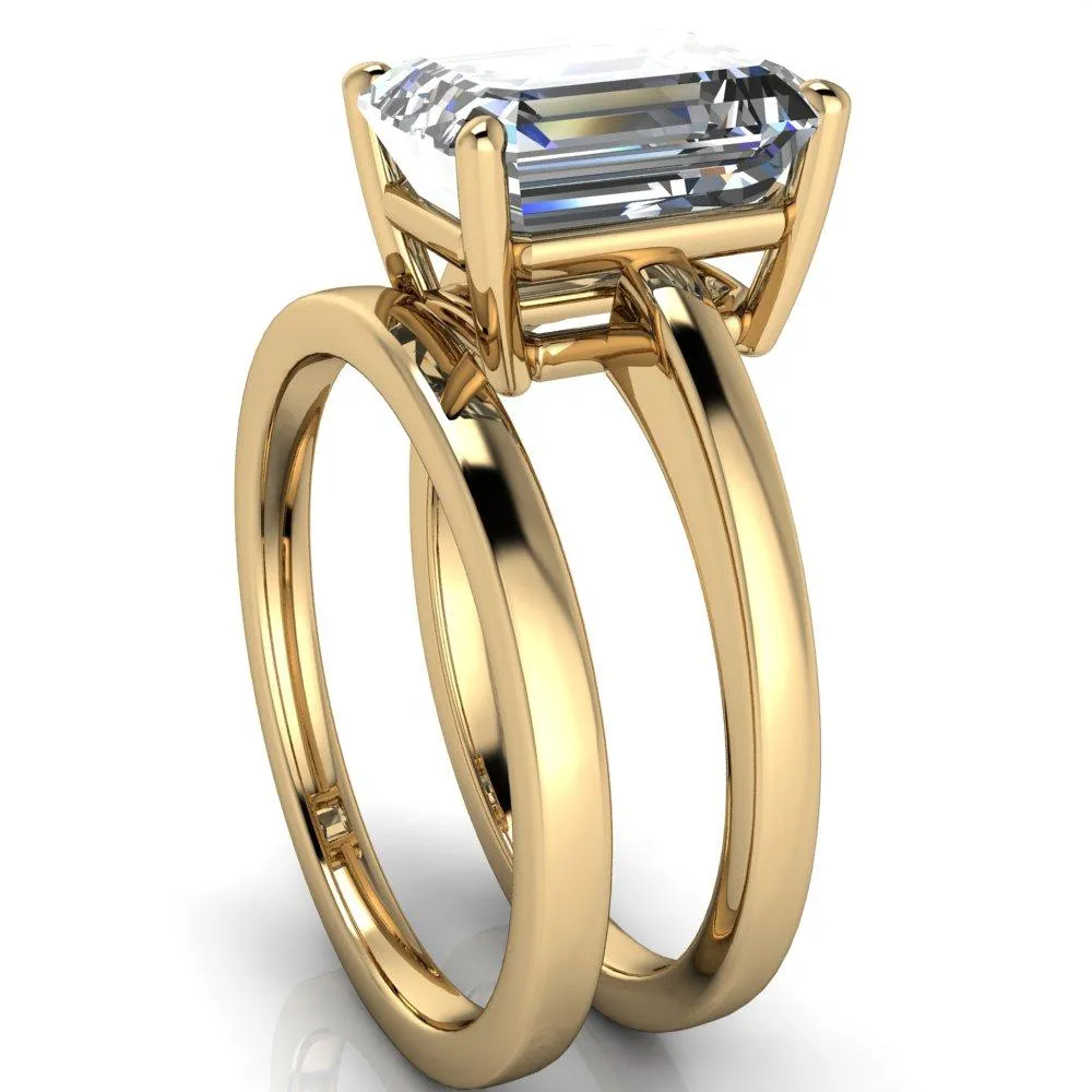 Keegan Emerald Center Stone 4 Prong Engagement Ring
