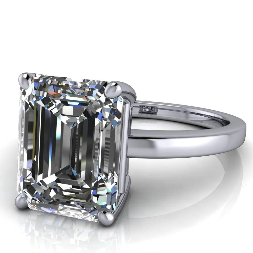 Keegan Emerald Center Stone 4 Prong Engagement Ring